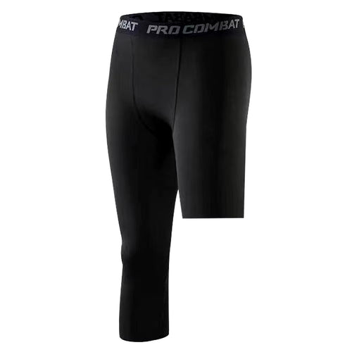 Men'S Sports Compression Pantsleg Basketball Tights Athletic Workout Trousers Quick Dry Sports Cropped Tights Easy to W