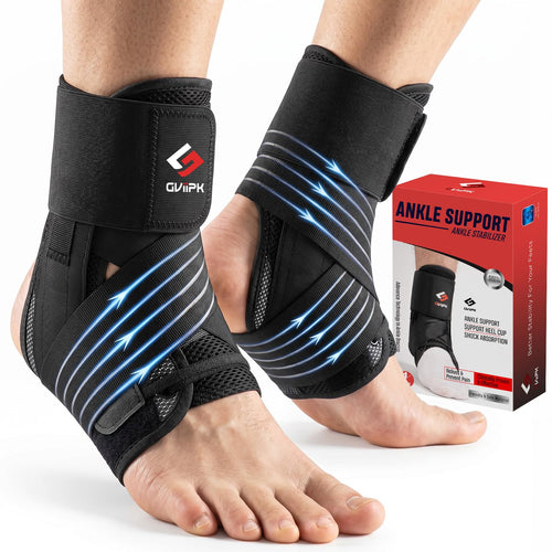 Ankle Brace for Sprained Ankle, Quick Lace up Ankle Brace Support Women Men, Foot Brace Ankle for Plantar Fasciitis Relief and Achilles Tendonitis Wrap, Injury Recover, Running, Sports RED- S