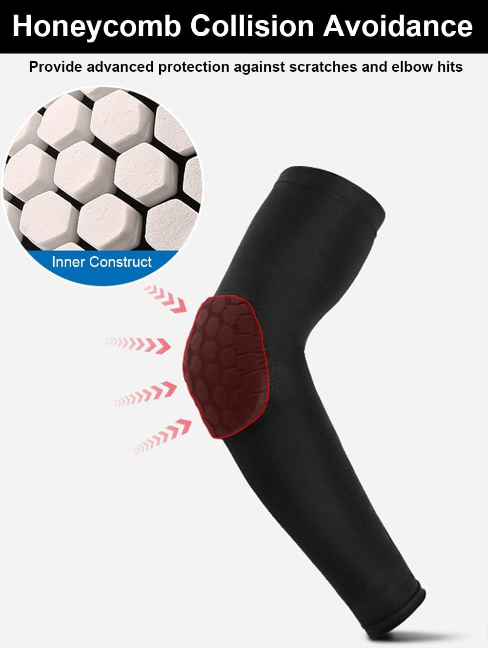 Elbow Compression Sleeve Padded Elbow Sleeve Volleyball Elbow Pads, Basketball Arm Sleeve Football Arm Sleeve