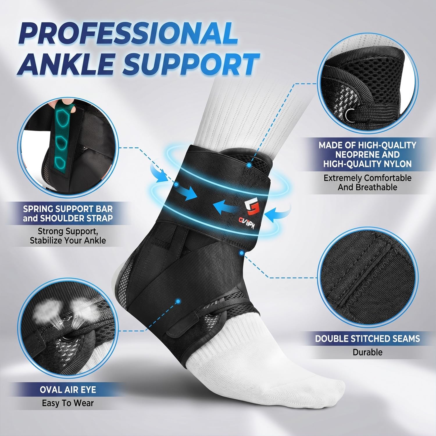 Ankle Brace for Sprained Ankle, Quick Lace up Ankle Brace Support Women Men, Foot Brace Ankle for Plantar Fasciitis Relief and Achilles Tendonitis Wrap, Injury Recover, Running, Sports RED- S