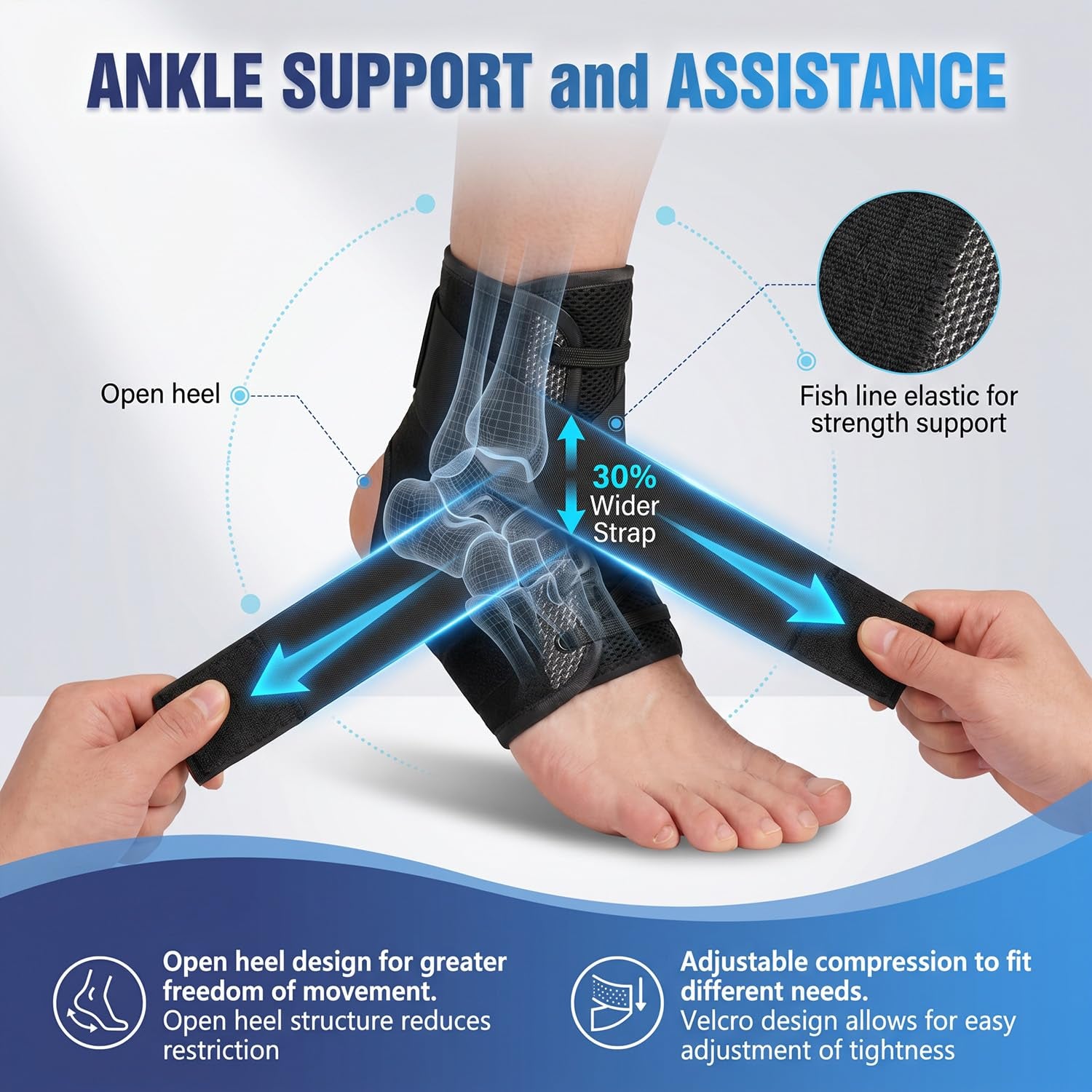 Ankle Brace for Sprained Ankle, Quick Lace up Ankle Brace Support Women Men, Foot Brace Ankle for Plantar Fasciitis Relief and Achilles Tendonitis Wrap, Injury Recover, Running, Sports RED- S